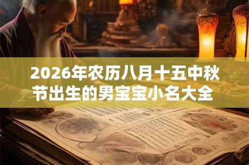 2026年农历八月十五中秋节出生的男宝宝小名大全  属牛宝宝乳名精选