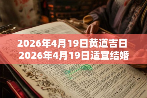 2026年4月19日黄道吉日 2026年4月19日适宜结婚吗