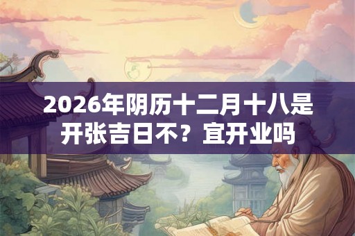 2026年阴历十二月十八是开张吉日不？宜开业吗