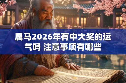 属马2026年有中大奖的运气吗 注意事项有哪些