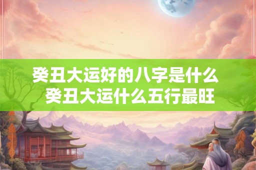 癸丑大运好的八字是什么  癸丑大运什么五行最旺