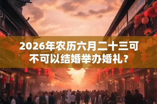 2026年农历六月二十三可不可以结婚举办婚礼？