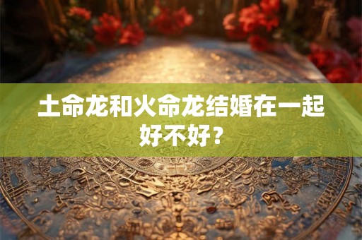 土命龙和火命龙结婚在一起好不好？