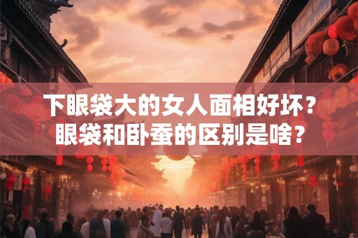 下眼袋大的女人面相好坏？眼袋和卧蚕的区别是啥？