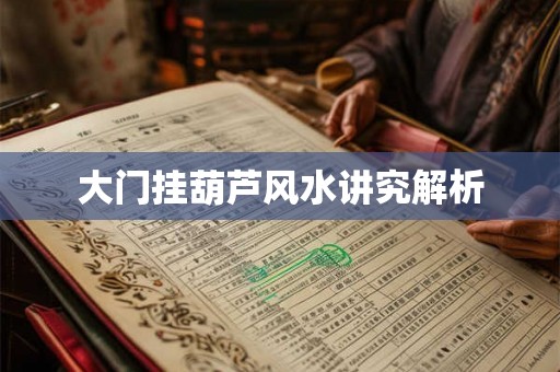 大门挂葫芦风水讲究解析
