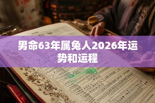 男命63年属兔人2026年运势和运程