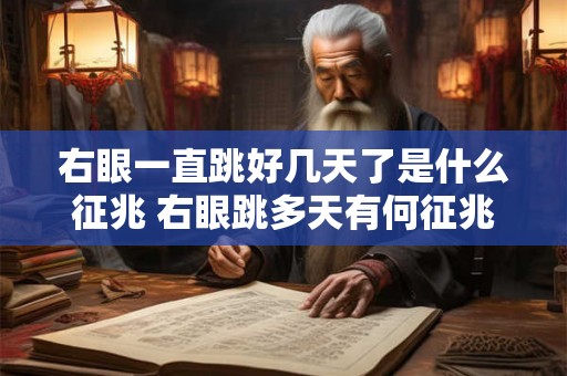 右眼一直跳好几天了是什么征兆 右眼跳多天有何征兆