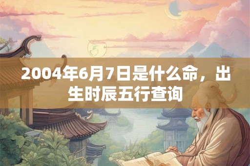 2004年6月7日是什么命，出生时辰五行查询