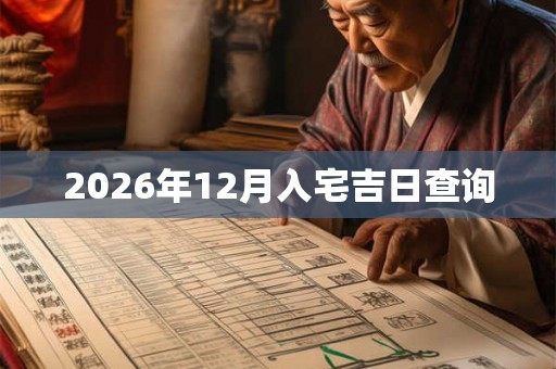 2026年12月入宅吉日查询 2026年12月入宅吉日查询