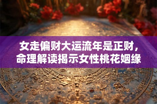 女走偏财大运流年是正财,命理解读揭示女性桃花姻缘之谜 女走偏财大运流年是正财,命理解读揭示女性桃花姻缘之谜