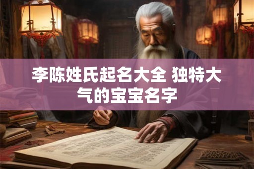 李陈姓氏起名大全 独特大气的宝宝名字