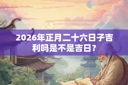 2026年正月二十六日子吉利吗是不是吉日？