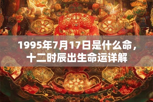 1995年7月17日是什么命，十二时辰出生命运详解