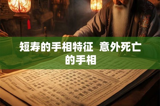 短寿的手相特征  意外死亡的手相