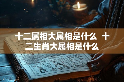 十二属相大属相是什么  十二生肖大属相是什么