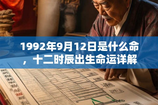 1992年9月12日是什么命,十二时辰出生命运详解 1992年9月12日是什么命,十二时辰出生命运详解