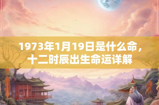 1973年1月19日是什么命，十二时辰出生命运详解