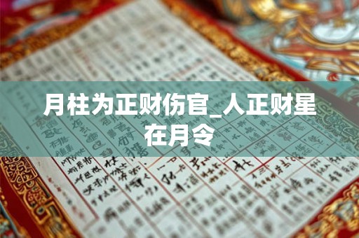 月柱为正财伤官_人正财星在月令