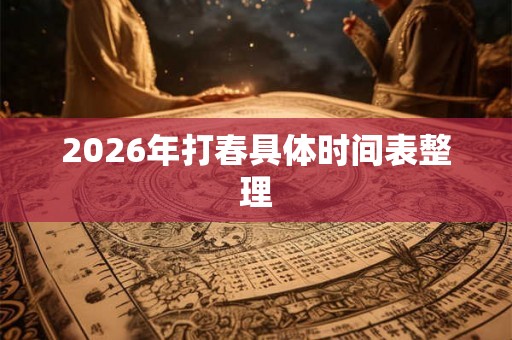 2026年打春具体时间表整理