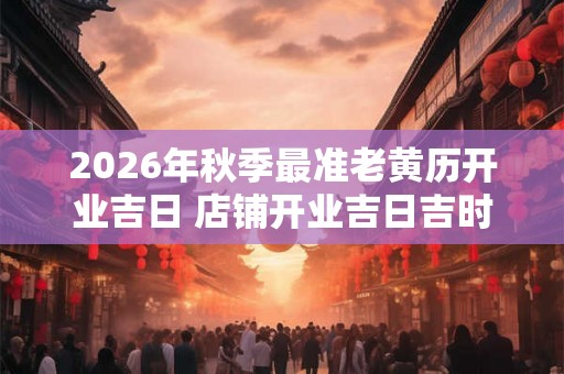 2026年秋季最准老黄历开业吉日 店铺开业吉日吉时查询