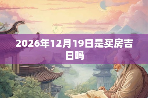 2026年12月19日是买房吉日吗 2026年12月19日是买房吉日吗