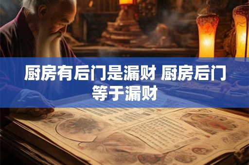 厨房有后门是漏财 厨房后门等于漏财