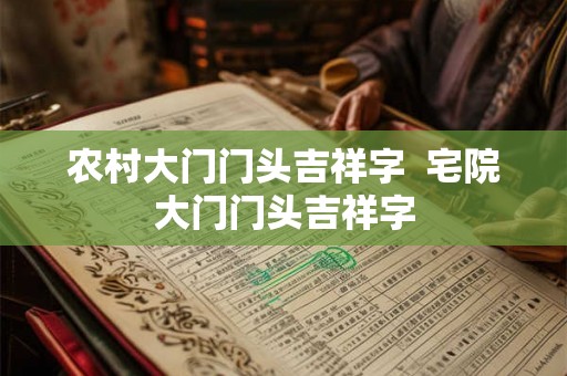 农村大门门头吉祥字  宅院大门门头吉祥字
