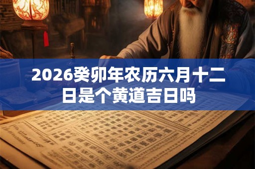 2026癸卯年农历六月十二日是个黄道吉日吗