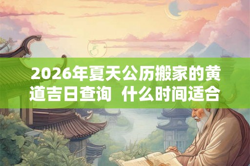 2026年夏天公历搬家的黄道吉日查询  什么时间适合搬家