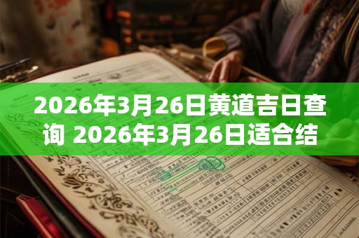 2026年3月26日黄道吉日查询 2026年3月26日适合结婚黄道吉日吗