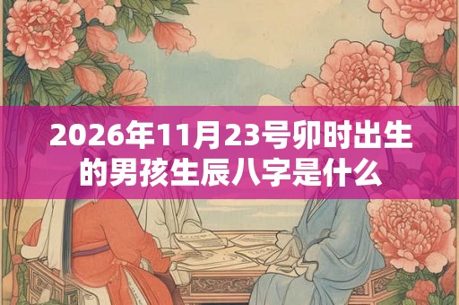 2026年11月23号卯时出生的男孩生辰八字是什么 2026年11月23号卯时出生的男孩生辰八字是什么