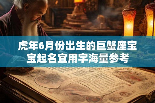 虎年6月份出生的巨蟹座宝宝起名宜用字海量参考