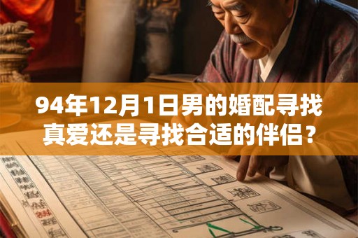 94年12月1日男的婚配寻找真爱还是寻找合适的伴侣？