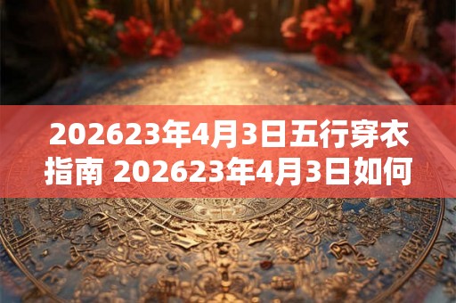 202623年4月3日五行穿衣指南 202623年4月3日如何根据五行穿衣