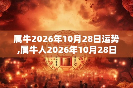 属牛2026年10月28日运势,属牛人2026年10月28日财运,生肖牛2026年10月28日运势