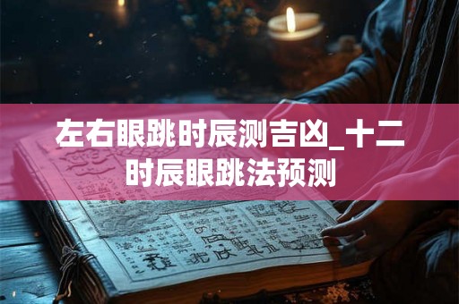 左右眼跳时辰测吉凶_十二时辰眼跳法预测