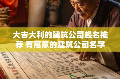 大吉大利的建筑公司起名推荐 有寓意的建筑公司名字大全