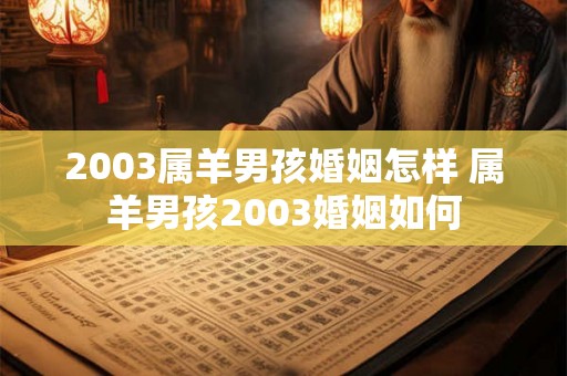 2003属羊男孩婚姻怎样 属羊男孩2003婚姻如何 2003属羊男孩婚姻怎样 属羊男孩2003婚姻如何
