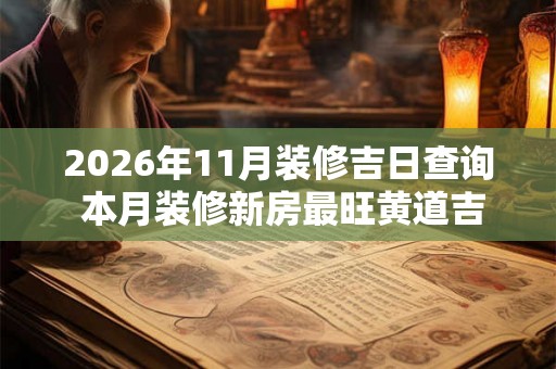 2026年11月装修吉日查询 本月装修新房最旺黄道吉日