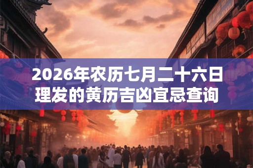 2026年农历七月二十六日理发的黄历吉凶宜忌查询 2026年农历七月二十六日理发的黄历吉凶宜忌查询