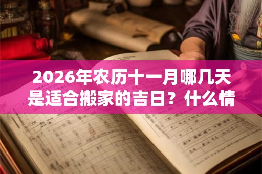 2026年农历十一月哪几天是适合搬家的吉日？什么情况不适合搬家？