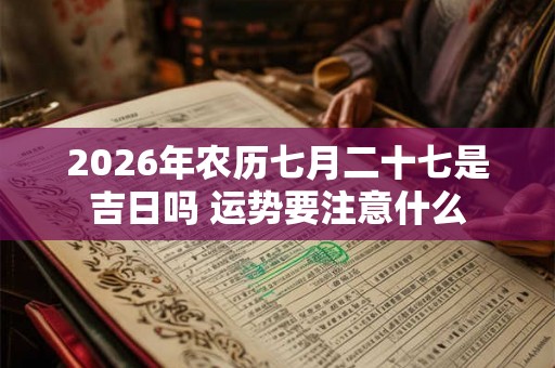 2026年农历七月二十七是吉日吗 运势要注意什么