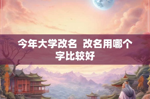 今年大学改名  改名用哪个字比较好