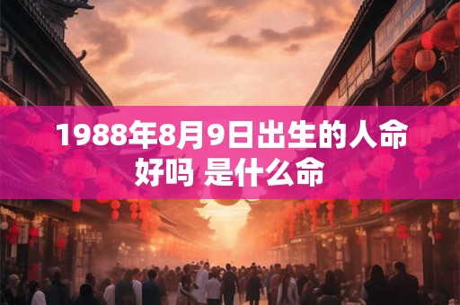 1988年8月9日出生的人命好吗 是什么命