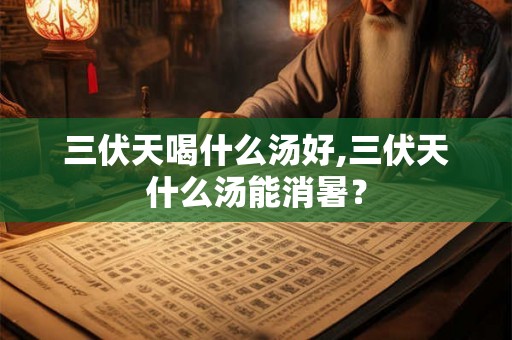 三伏天喝什么汤好,三伏天什么汤能消暑？