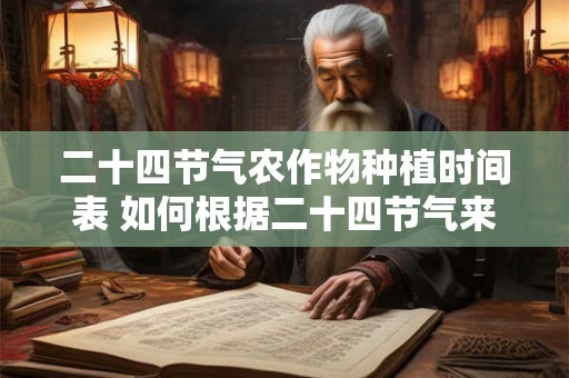 二十四节气农作物种植时间表 如何根据二十四节气来安排农作物种植时间