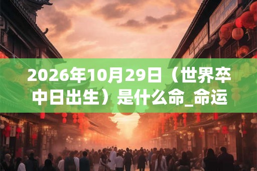 2026年10月29日（世界卒中日出生）是什么命_命运如何