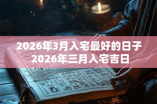 2026年3月入宅最好的日子 2026年三月入宅吉日
