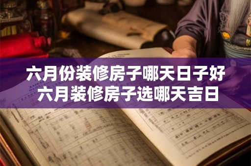 六月份装修房子哪天日子好 六月装修房子选哪天吉日 六月份装修房子哪天日子好 六月装修房子选哪天吉日