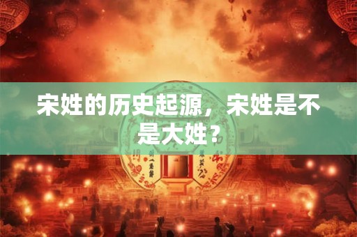 宋姓的历史起源，宋姓是不是大姓？